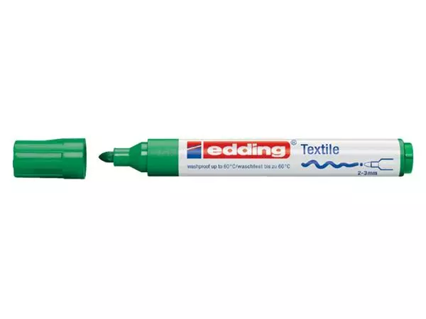 Een Viltstift edding 4500 textiel rond 2-3mm groen koop je bij van Kerkvoorde & Hollander B.V.