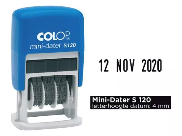 Een Datumstempel Colop S120 mini-dater 4mm koop je bij Schellen Boek- en Kantoorboekhandel