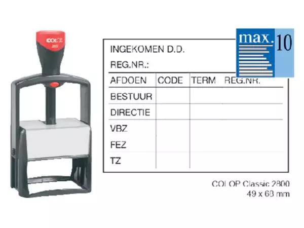 Een Tekststempel Colop 2800 personaliseerbaar 10regels 68x49mm koop je bij Scheepstra Drachten