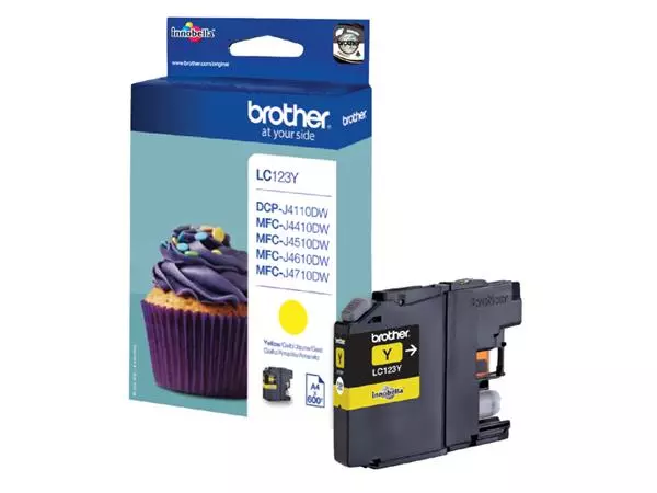 Een Inktcartridge Brother LC-123Y geel koop je bij Deska Alles voor Kantoor