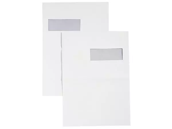 Een Envelop Hermes akte C4 229x324mm venster rechts 4x11cm zelfklevend wit doos à 250 stuks koop je bij De Joma BV