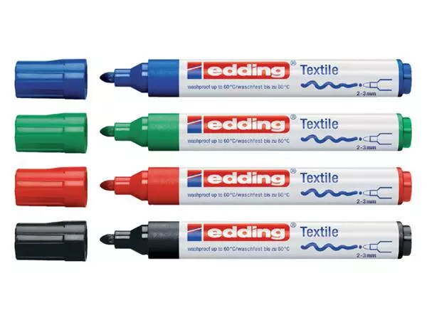 Een Viltstift edding 4500 textiel rond 2-3mm blauw koop je bij Kantorice office & business supplies