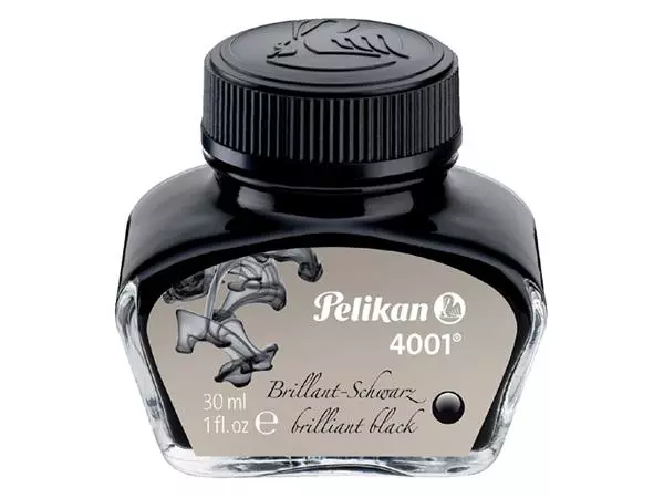 Een Vulpeninkt Pelikan 4001 30ml briljant zwart koop je bij Deska Alles voor Kantoor