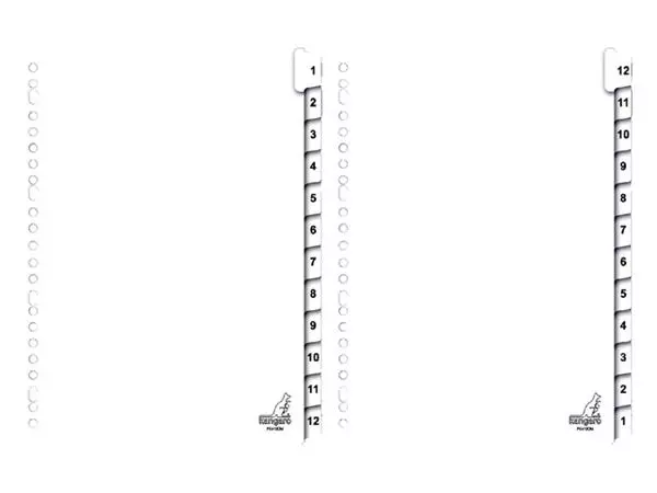 Een Tabbladen Kangaro 23-gaats PK412CM 1-12 genummerd karton koop je bij All Office Kuipers BV