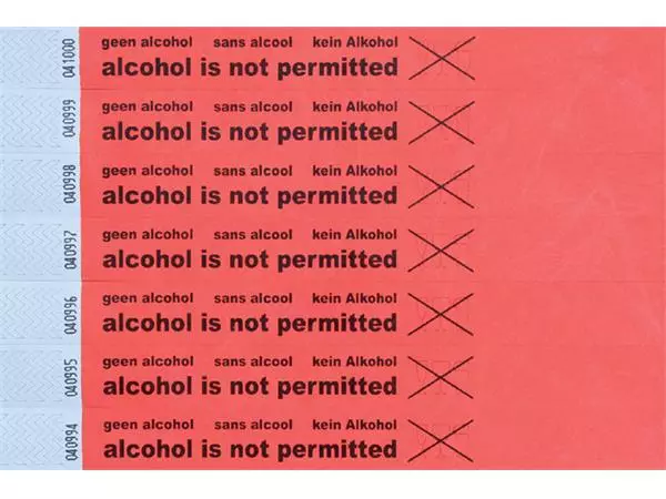 Een Polsbandje CombiCraft alcohol not permitted rood koop je bij iPlusoffice