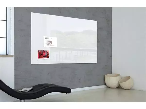 Een Glasbord Sigel magnetisch 1500x1000x18mm wit koop je bij De Joma BV