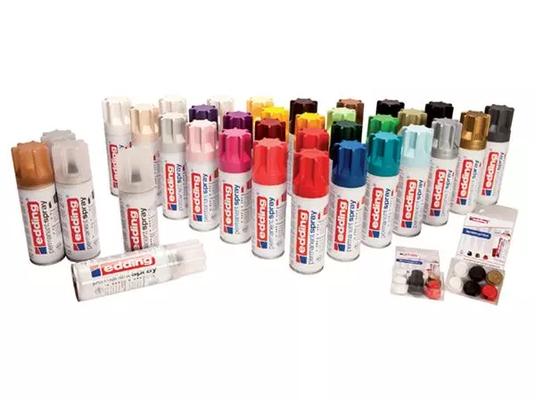 Een Verfspuitbus edding 5200 permanent spray glossy diepzwart koop je bij De Joma BV