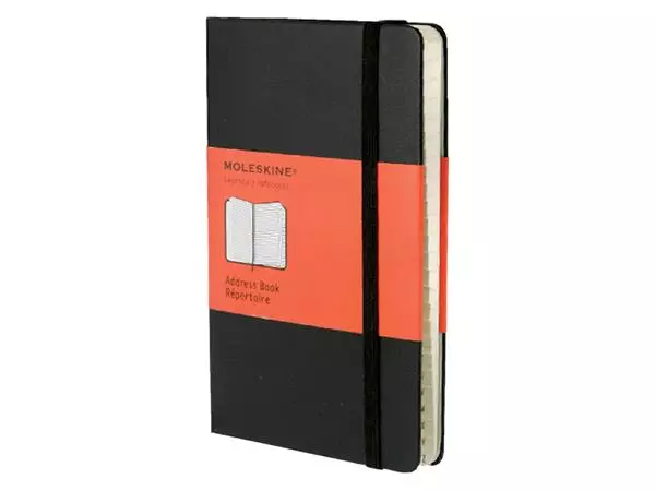 Een Adresboek Moleskine pocket 90x140mm hard cover zw koop je bij All Office Kuipers BV