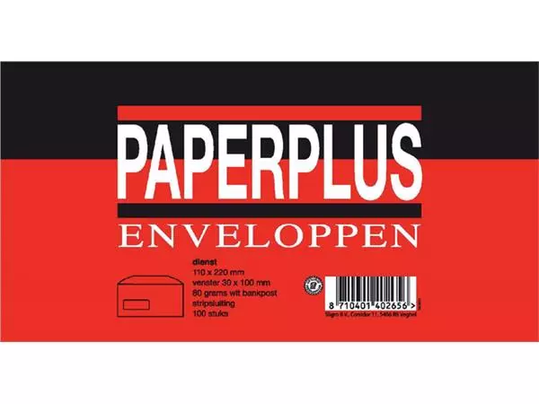 Een Dienstenenvelop Paperplus M 292020 venster links koop je bij Deska Alles voor Kantoor