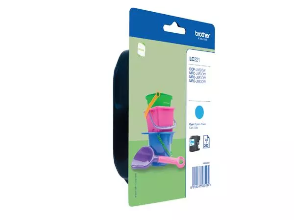 Een Inktcartridge Brother LC-221C blauw koop je bij Clippz! Office Supplies