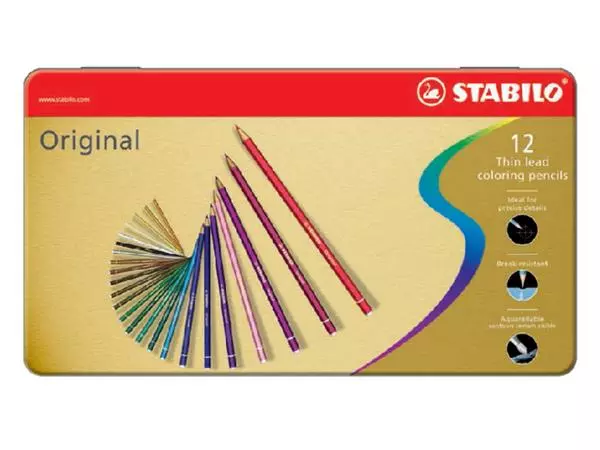 Een Kleurpotloden STABILO 8873 Original assorti blik à 12 stuks koop je bij De Rijk Kantoorshop