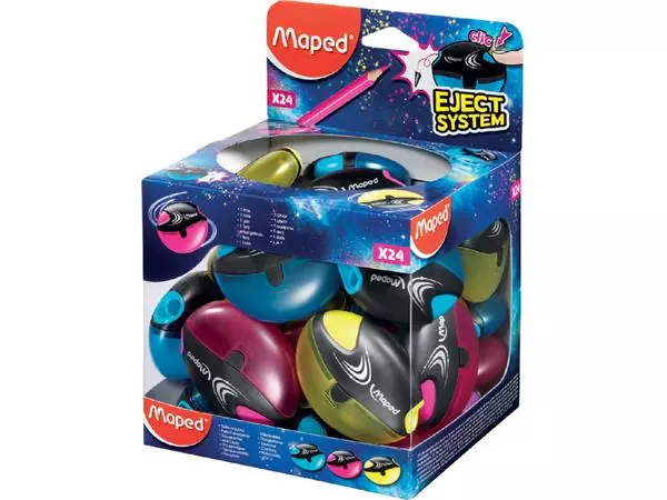 Een Puntenslijper Maped Galactic 1gaats display á 24 stuks assorti koop je bij Romijn Office Supply