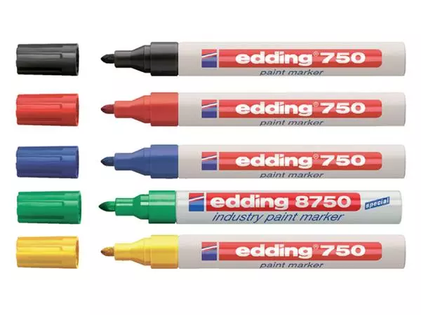 Een Viltstift edding 750 lak rond 2-4mm rood koop je bij All Office Kuipers BV