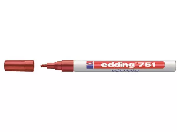 Een Viltstift edding 751 lakmarker rond 1-2mm pastel rood koop je bij De Rijk Kantoorshop