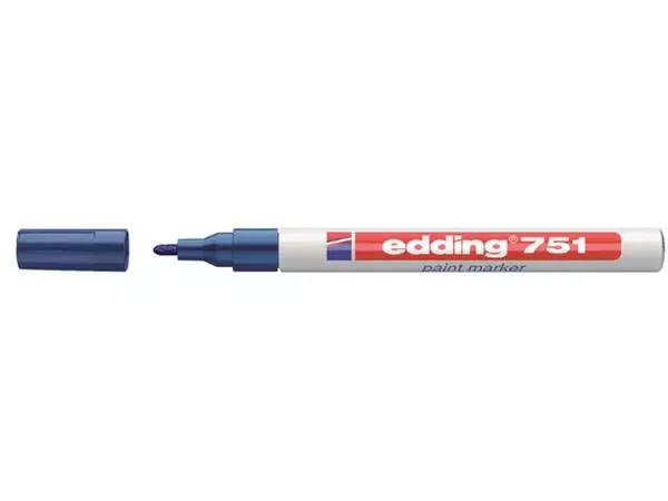 Een Viltstift edding 751 lakmarker rond 1-2mm blauw koop je bij Sysdicom BV