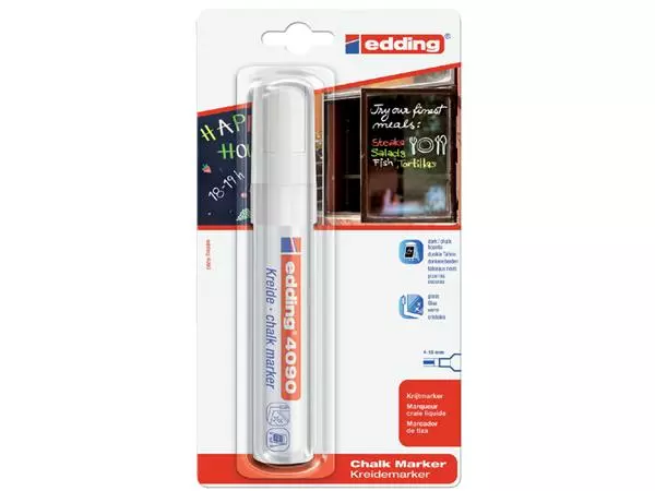 Een Krijtstift edding 4090 window schuin 4-15mm wit bister à 1 stuk koop je bij Friese Schrijfkamer