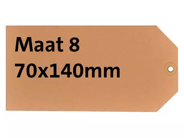Een Label karton nr8 200gr 70x140mm chamois 1000stuks koop je bij De Joma BV