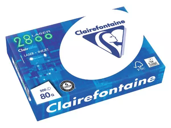 Een Kopieerpapier Clairefontaine laser A4 80gr wit 500vel koop je bij iPlusoffice