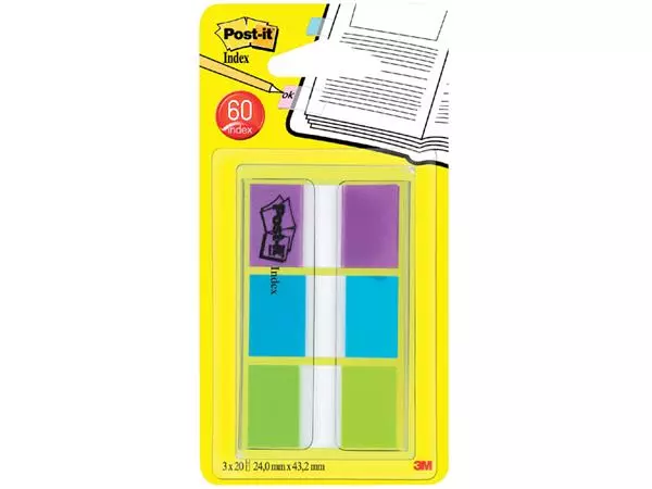 Een Indextabs 3M Post-it 680 24mmx43.2mm helder assorti koop je bij De Rijk Kantoorshop