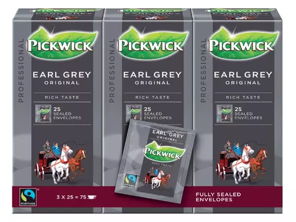 Een Thee Pickwick Fair Trade earl grey 25x2gr koop je bij Sysdicom BV