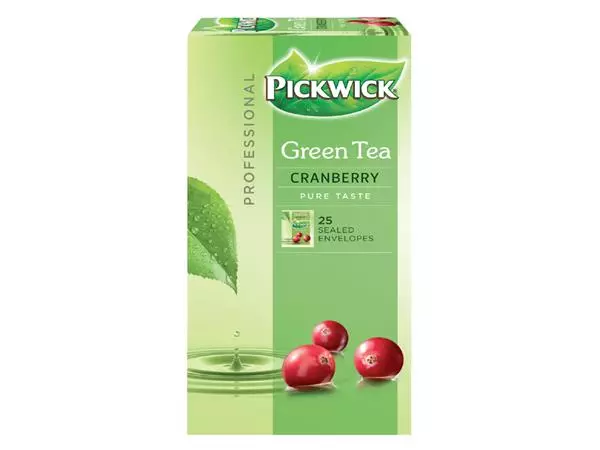 Een Thee Pickwick green cranberry 25x1.5gr koop je bij De Rijk Kantoorshop