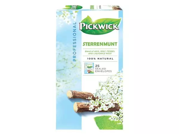 Een Thee Pickwick sterrenmunt 25x2gr met envelop koop je bij Continu Kantoor