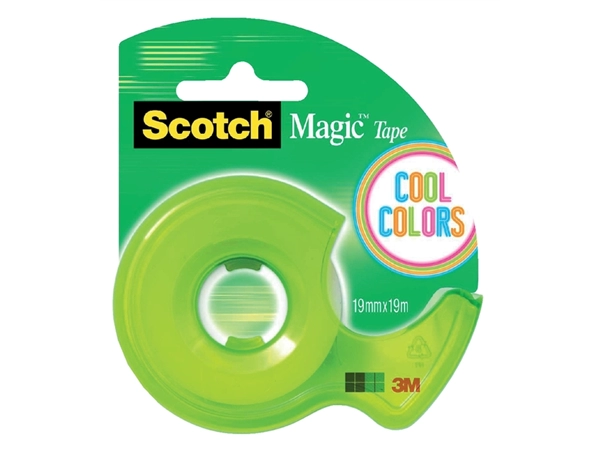 Een Plakband Scotch 810 19mmx19m onzichtbaar + handdispenser Cool Colors koop je bij WinkelVolWinkels