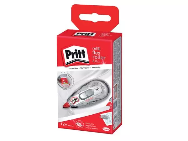 Een Correctieroller Pritt 6mmx12m flex navulbaar koop je bij Schellen Boek- en Kantoorboekhandel