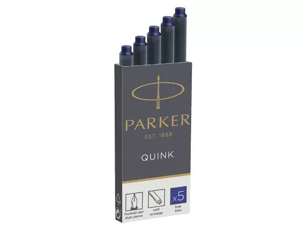 Een Inktpatroon Parker Quink permanent blauw koop je bij All Office Kuipers BV