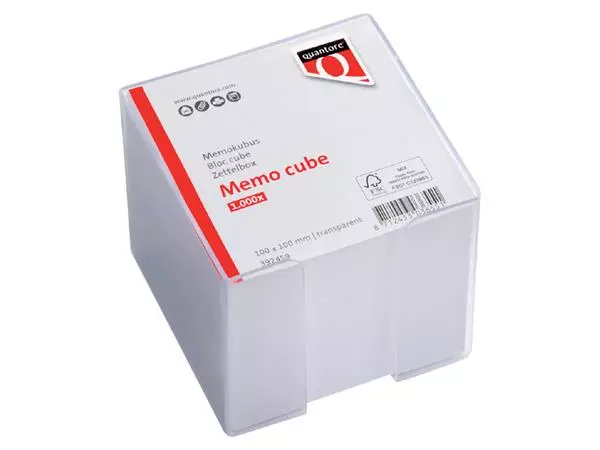 Een Memokubus Quantore 10x10x9cm transparant met 900vel koop je bij QuickOffice BV