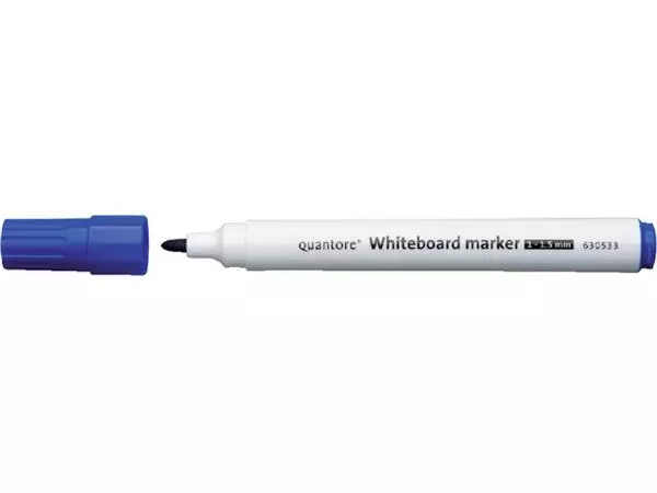 Een Whiteboardstift Quantore rond 1-1.5mm blauw koop je bij "De Waal" Kantoor Efficiency