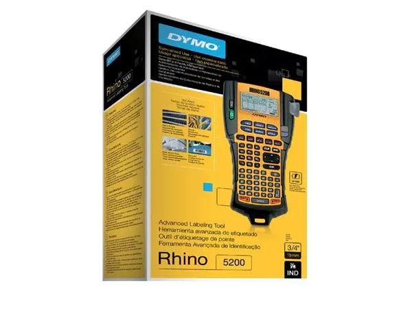 Een Labelprinter Dymo Rhino 5200 industrieel abc 19mm geel koop je bij "De Waal" Kantoor Efficiency