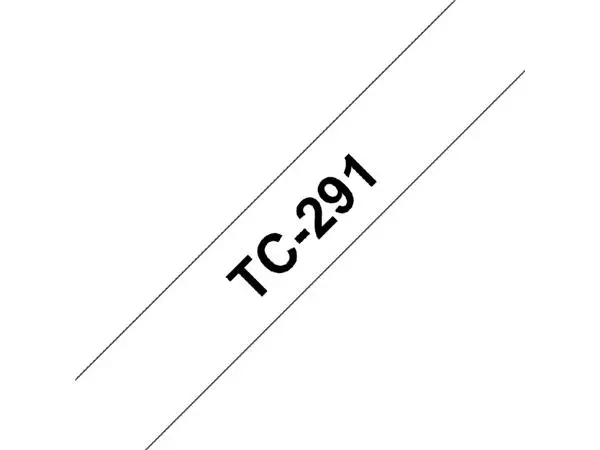 Een Labeltape Brother P-touch TC-291 9mm zwart op wit koop je bij Schellen Boek- en Kantoorboekhandel
