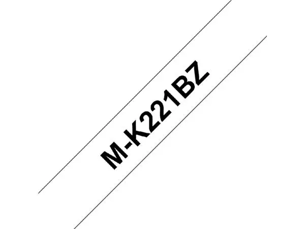 Een Labeltape Brother P-touch M-K221 9mm zwart op wit koop je bij Schellen Boek- en Kantoorboekhandel