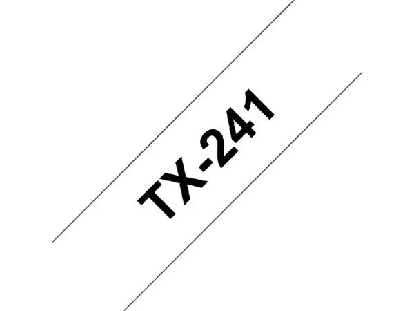 Een Labeltape Brother P-touch TX-241 18mm zwart op wit koop je bij QuickOffice BV