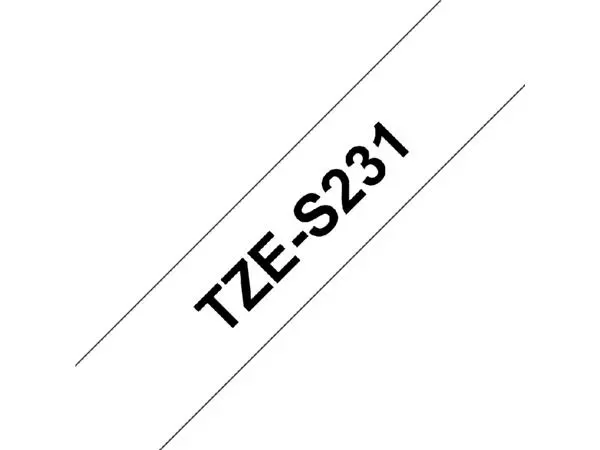 Een Labeltape Brother P-touch TZe-S231 extra sterk klevend 12mm zwart op wit koop je bij Deska Alles voor Kantoor