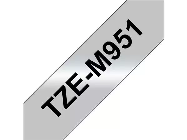 Een Labeltape Brother P-touch TZE-M951 24mm zwart op zilver koop je bij De Joma BV