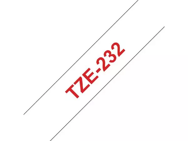 Een Labeltape Brother P-touch TZe-232 standaard 12mm rood op wit koop je bij Sysdicom BV