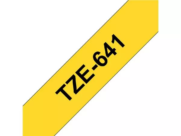 Een Labeltape Brother P-touch TZE-641 18mm zwart op geel koop je bij De Joma BV