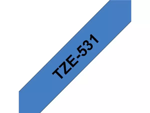 Een Labeltape Brother P-touch TZE-531 12mm zwart op blauw koop je bij Peter Wind