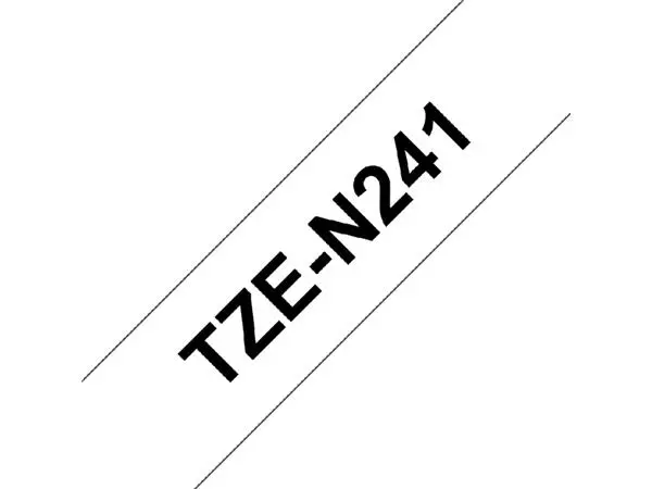 Een Labeltape Brother P-touch TZE-N241 18mm zwart op wit koop je bij Schellen Boek- en Kantoorboekhandel