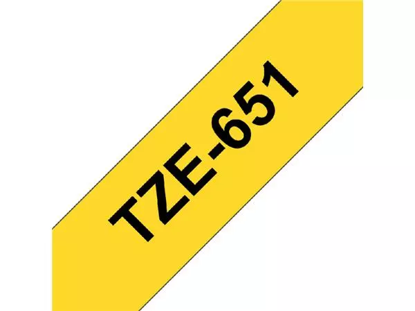 Een Labeltape Brother TZE-651 24mmx8m geel/zwart koop je bij All Office Kuipers BV