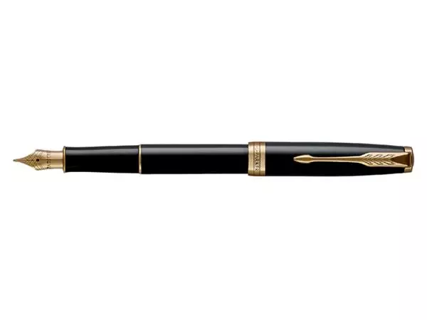 Een Vulpen Parker Sonnet black lacquer GT fijn koop je bij Continu Kantoor