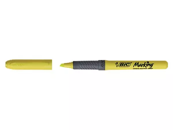 Een Markeerstift Bic brite liner grip geel koop je bij Peter Wind