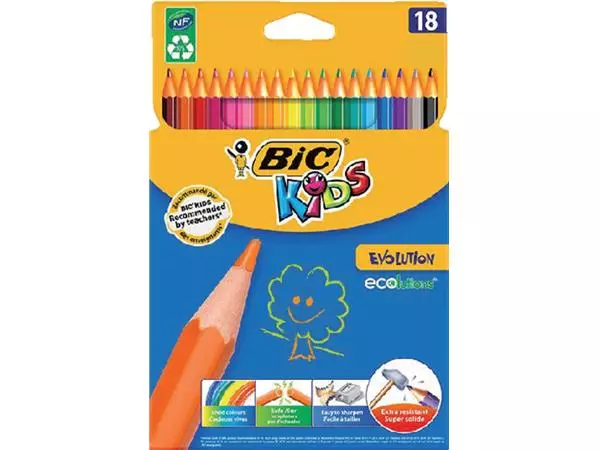 Een Kleurpotloden BicKids Evolution ecolutions ass blister à 18st koop je bij Quality Office Supplies