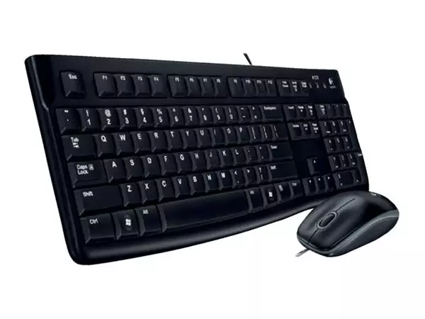 Een Toetsenbord Logitech K120 Qwerty +muis zwart koop je bij Kantorice office & business supplies