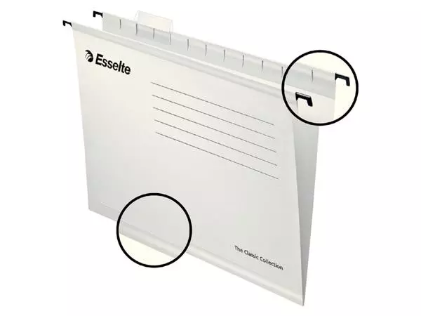 Een Hangmap Esselte Classic A4 V-bodem 345x240mm wit koop je bij Quality Office Supplies