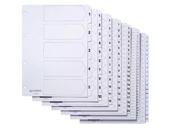 Een Tabbladen Quantore 4-gaats 1-15 genummerd wit karton koop je bij QuickOffice BV