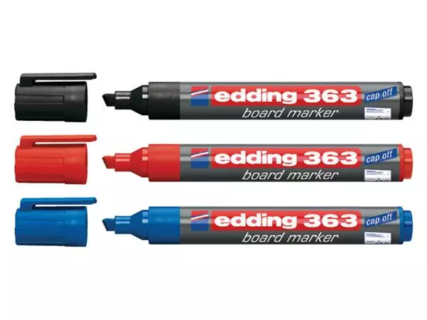 Een Viltstift edding 363 whiteboard schuin 1-5mm zwart koop je bij De Rijk Kantoorshop