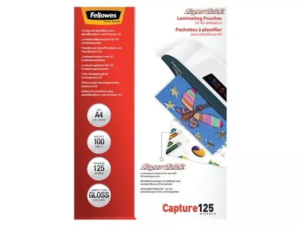 Buy your Lamineerhoes Fellowes A4 Superquick 2x125micron 100stuks at QuickOffice BV